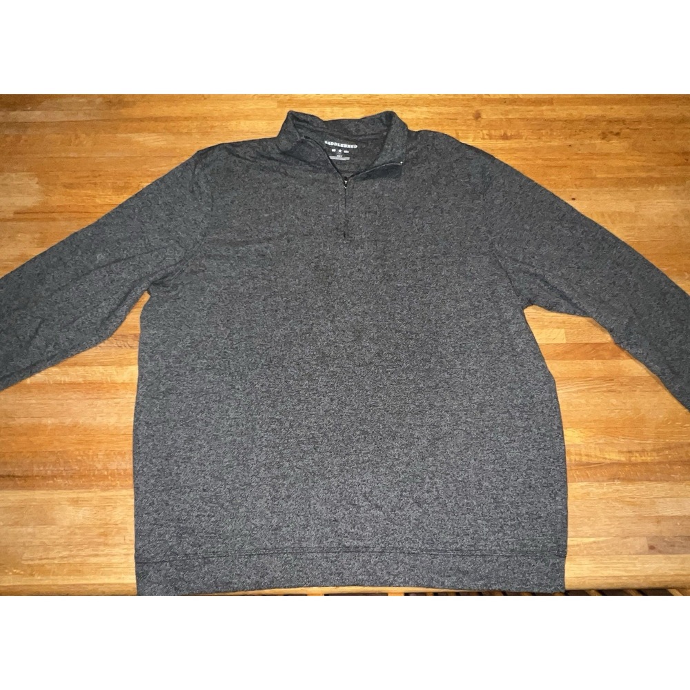 Saddlebred Men 3XLT Gray 1/4 Zip‎ Pullover Big & Tall Comfort Flex Warm Sweater